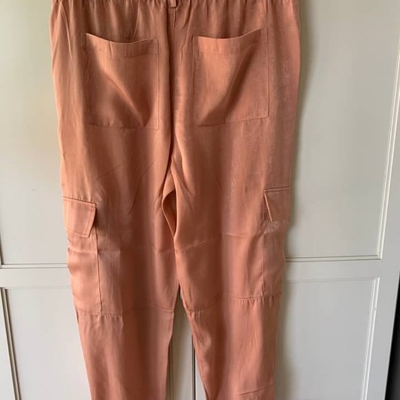 Women's Satin Cargo Pants "And Now This"- Rust - Picture 5 of 5